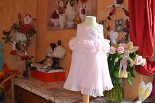 robe repetto neuve doublee petale 6/4/3/2/12 rose superbe ceremonie plissee PROM