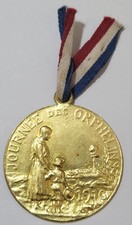 FRANCE TROISIÈME RÉPUBLIQUE Médaille Journée des orphelins 1914-1918