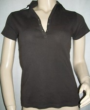 Tee Shirt Polo CLARA VITTI. Petit col en V. Cintré. Taille 34/36.