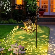 Guirlande solaire en forme de cascade en métal à suspendre pour extérieur 2 m...