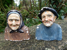 AMATXI ET AITATXI - BUSTES EN PLÂTRE SYMBOLISANT LE FOYER - TRADITION BASQUE