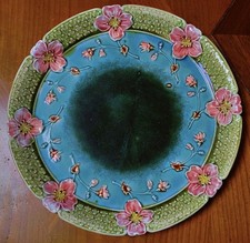 Rare ancien plat Majolica France Sarreguemines XIXe