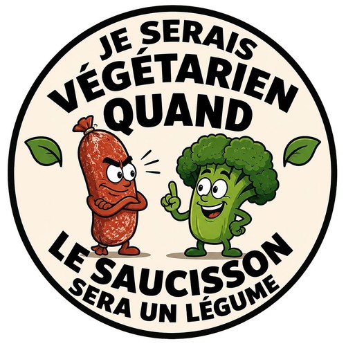 Sticker humour végétarien - sticker,
