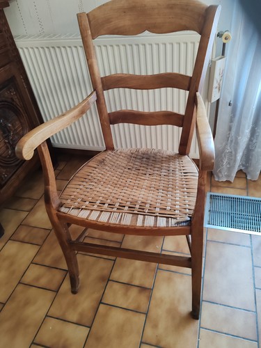 Fauteuil ancien bois avec - fauteuil, en