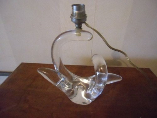 Lampe cristal signée - cristal,