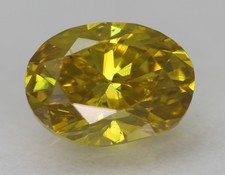0.31 Carat Canari Jaune VVS2 Ovale Naturel Amélioré Diamant 4.78X3.58mm W Vidéo