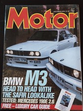 MOTOR Magazine 18/04/1987; BMW M3-BMW 325 i/ Mercedes 190 E 2.6/ Vauxhall Cavali