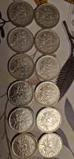 MAGNIFIQUE LOT DE 12 PIECES DE 5 FRANCS ARGENT SEMEUSE 1966