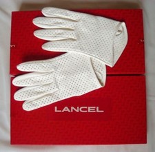 LANCEL Gants blanc en cuir