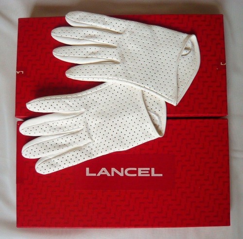 Lancel gants blanc cuir - lancel,