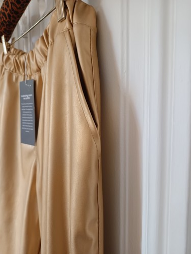 Pantalon simili cuir doré - simili,
