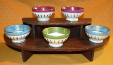 Lot 5 petits bols en porcelaine de Limoges décor Daniel Moreau tous différents