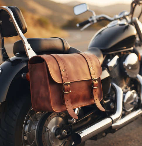 Sac guidon cuir marron - guidon,