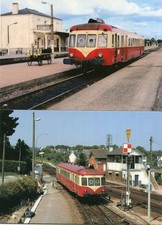 PLOUARET LOT 2 cartes sur le Train Gare Trégor Autorail liaison Lannion