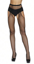 Collant résille noir strass - résille,