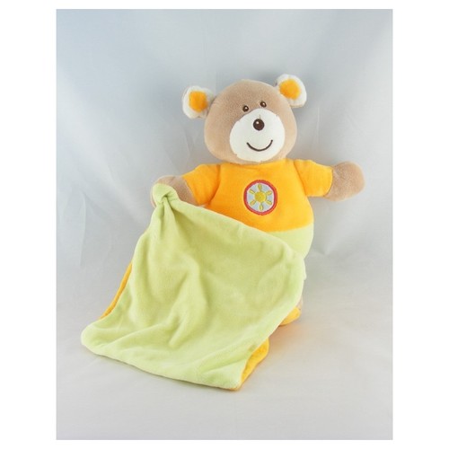 Doudou ours orange - , vert