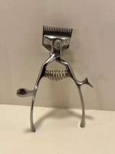 TONDEUSE MANUELLE CHEVEUX/BARBE VINTAGE ACIER INOXYDABLE COIFFEUR 70'S DÉCO