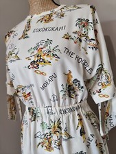 THE KOOPLES : ROBE IMPRIMÉE STYLE HAWAI NOEUD AUX MANCHES DRESS SPRING SUMMER 