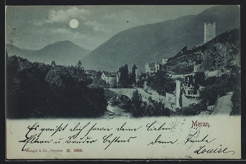 Carte postale clair - de, lune