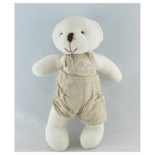 Doudou ours blanc salopette