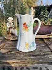 Pichet polychrome - K&G Luneville, Modèle Musset -  Fleurs - Terre de Fer