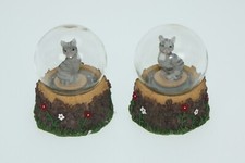 Boule Brillante Chat 2fach H 6,5 CM Animal Neige Miniature Secouer en Verre