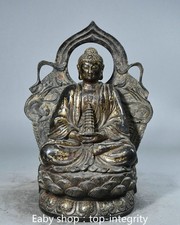 10" Tibet Bouddhisme Laiton Or