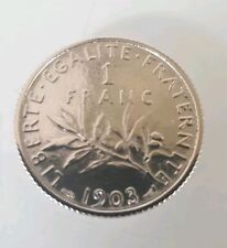 PIECE DE MONNAIE  1 FRANC SEMEUSE 1903 En SUP .