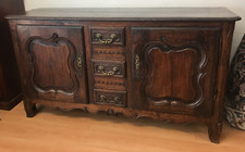 BUFFET BAS LORRAIN STYLE LOUIS XV CHENE MASSIF XIXème 2 PORTES ET 3 TIROIRS