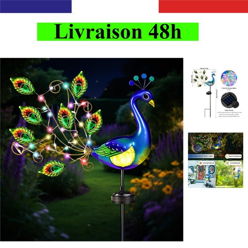 Lampe solaire jardin paon - lampe, de