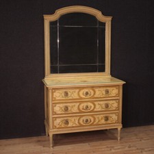 Commode bois laqué miroir