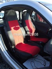 2x Housses,Housses de Siège Rouge Compatible pour Smart Cabriolet / Ville