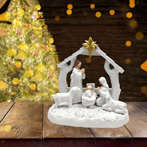 Ornement crèche noël - crèche,