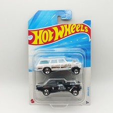 Hot Wheels 1/64 Duo Pack – Chevy Nova Gasser ’64 & ’55 Bel Air Gasser – Neuf