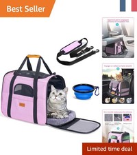 Caisse de Transport avec Matelas Amovible et Bol pour Animaux de Moins de 8 kg