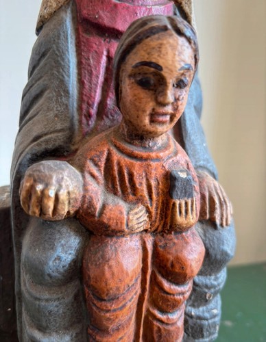 Statue bois vierge à - en,