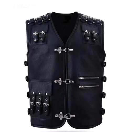 Gilet motard gothique cuir - motard, en