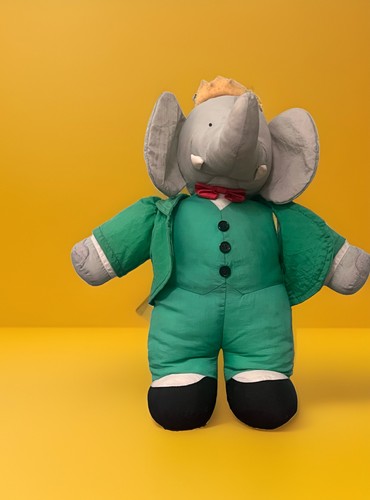 Peluche doudou babar toile - babar, ,