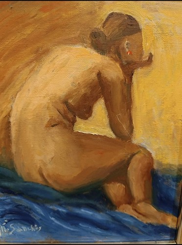 Tableau ancien huile portrait - huile,