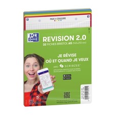 [400153465] Oxford Paquet de 32 Fiches Bristol revision 2.0 Perforées 148x210...