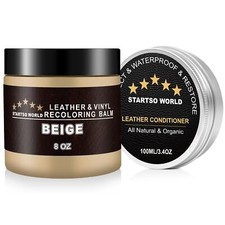 Kit de Réparation Beige - 200ml de Teinture Cuir avec 100ml d'Entretien - Pei...