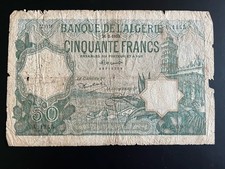 Billet 50 Francs Banque De L’Algerie 