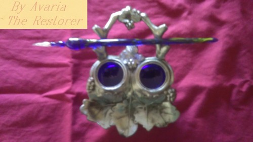 Double inkwell and murano pen - and,