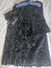 Lot De 5 Fourrures Naturelles SWAKARA Peau Agneau Astrakhan Noire Vintage #B676