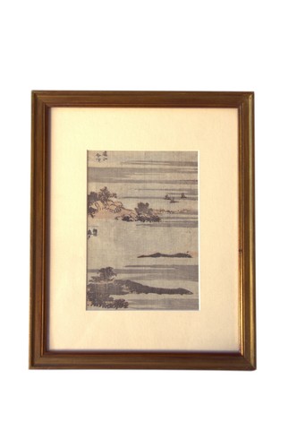 Estampe paysage lacustre - de,