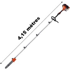 Élagueuse thermique sur perche, 52 cm3, 3 CV, longueur 4.15 mètres