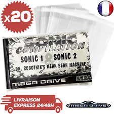 20 Protections Sachet Pochette Refermable Transparente Notice Jeux Megadrive