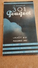 Rare catalogue Peugeot 301 dépliant  d'époque en bon état