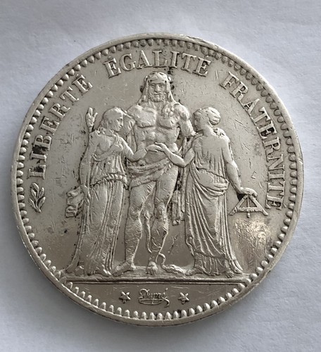 Pièce argent 5 francs - argent,