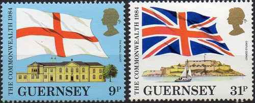 Timbres drapeaux guernesey - timbres,